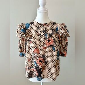 Ulla Johnson Silk Ruffle Blouse – Size 6